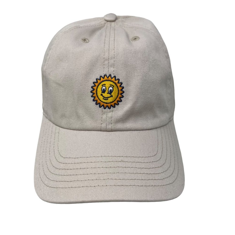 A Chill Cap Rise and Shine Sun Mens OS Strapback Cotton Cream Outdoor NEW